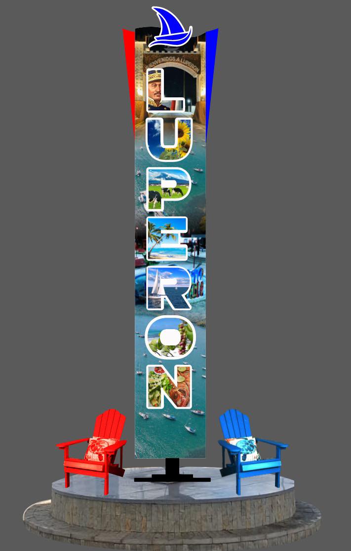 Alcalde Israel Brito junto al concejo de regidores muestras cómo quedará el próximo letrero parador fotográfico